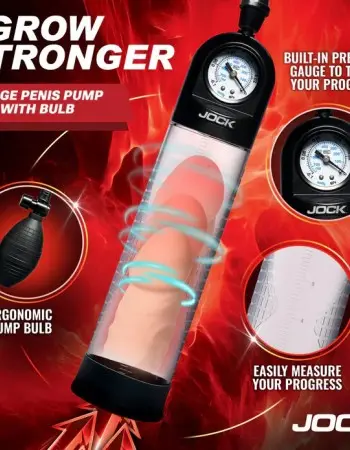 Pump Up Gauge Penis Pump With Bulb - Clear