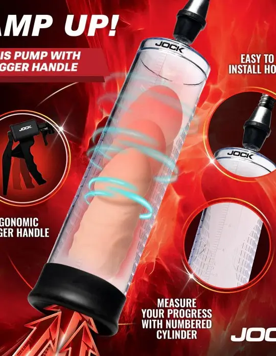 Amp Up Penis Pump With Trigger Handle - Clear
