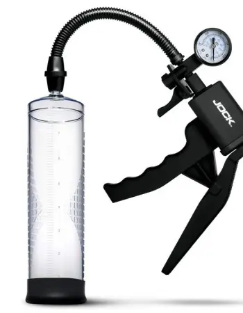 Pump Up Penis Pump With Gauge and Trigger Handle - Clear