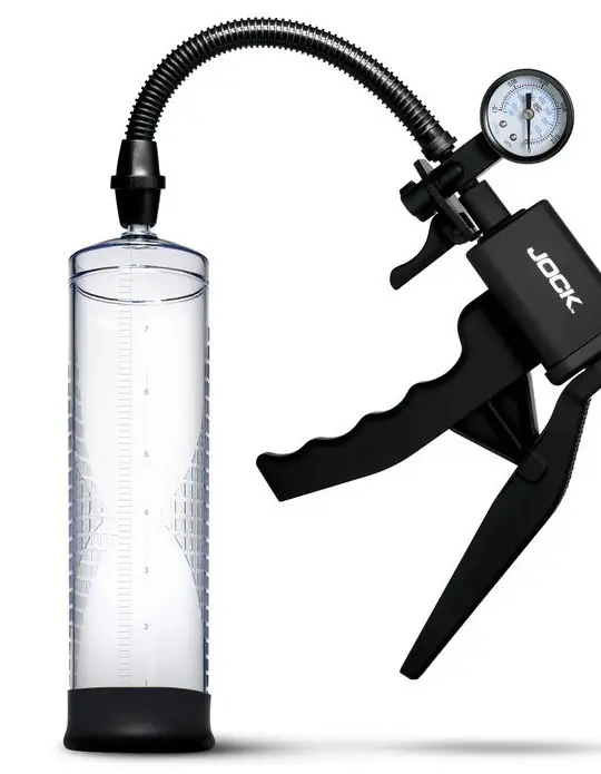 Pump Up Penis Pump With Gauge and Trigger Handle - Clear