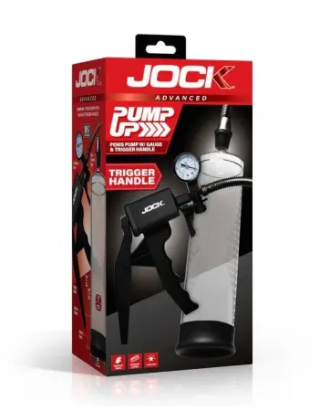 Pump Up Penis Pump With Gauge and Trigger Handle - Clear