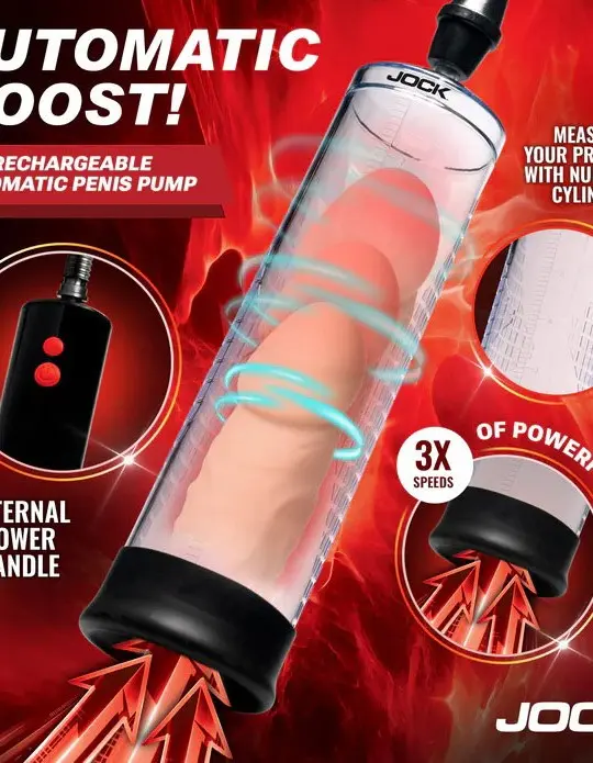 Power Up Rechargeable Automatic Penis Pump - Clear