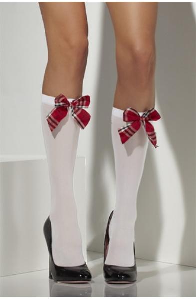 Opaque Knee High Socks - White