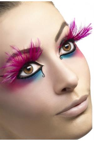 Feather Plume Eyelashes - Pink