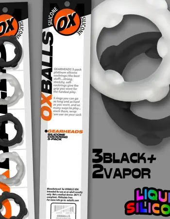 Gearheads 5 Pack Spinner Rings - Black Vapor