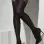 Opaque Suspender Print Tights - Black