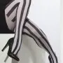 Striped Opaque Tights - Black and White