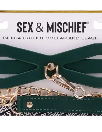 Indica Cutout Collar and Leash - Green