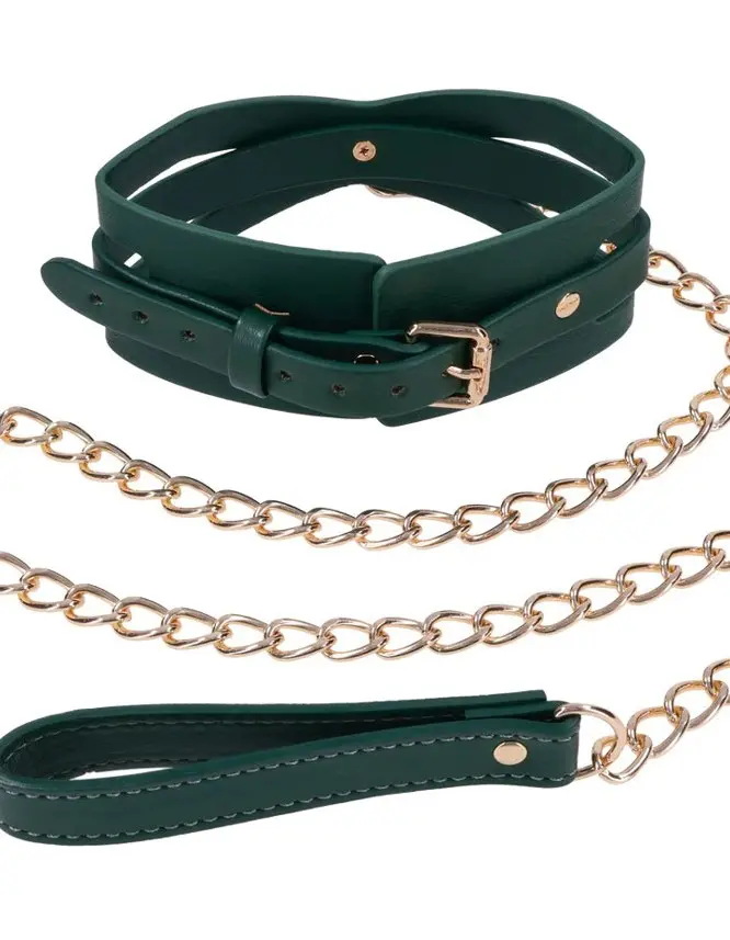 Indica Cutout Collar and Leash - Green