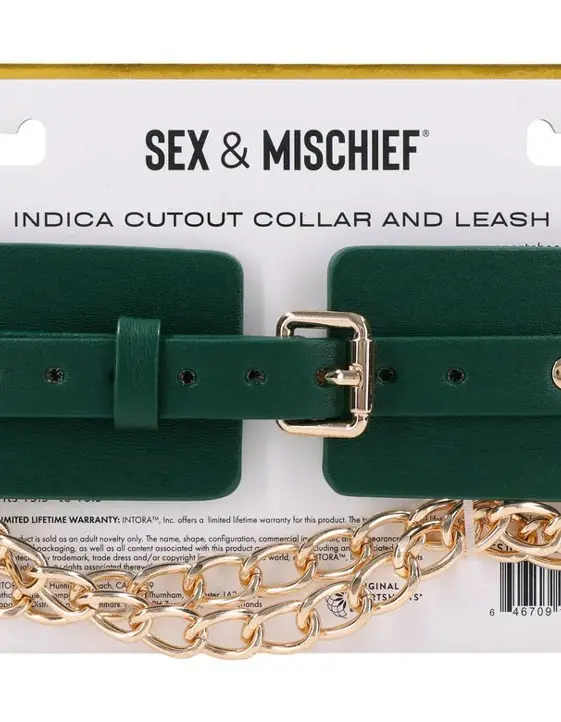 Indica Cutout Collar and Leash - Green