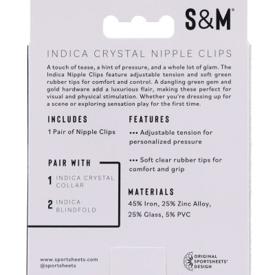 Indica Crystal Nipple Clips - Green