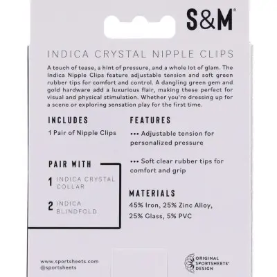 Indica Crystal Nipple Clips - Green
