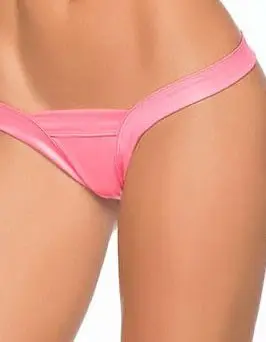 Wet Low Back v Strap Shiny Thong - Small/medium - Wet Pink