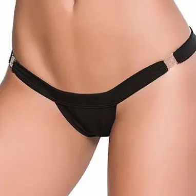 Low v Clip on Thong - Medium/large - Black