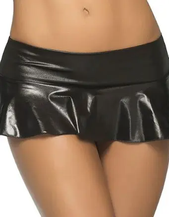 Wet Ruffle Skirt - Medium/large - Wet Black