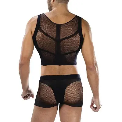 Fishnet Armor 2 Piece Set - Os - Black
