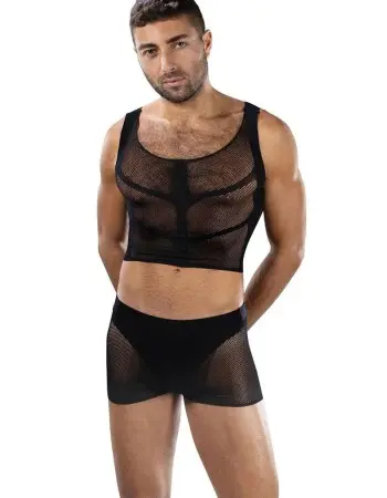 Fishnet Armor 2 Piece Set - Os - Black
