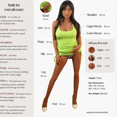 Doll Isabel Powered Caramel 5ft 2" -Enhanced