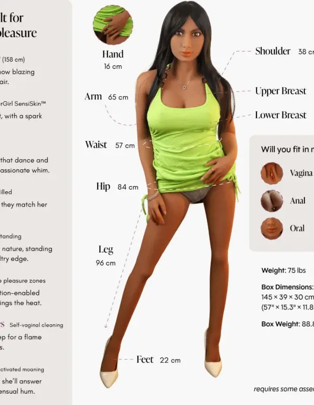 Doll Isabel Powered Caramel 5ft 2" -Enhanced