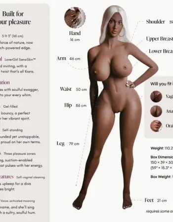 Doll Kiara Powered Chocolate 5ft 3"-Enhanced