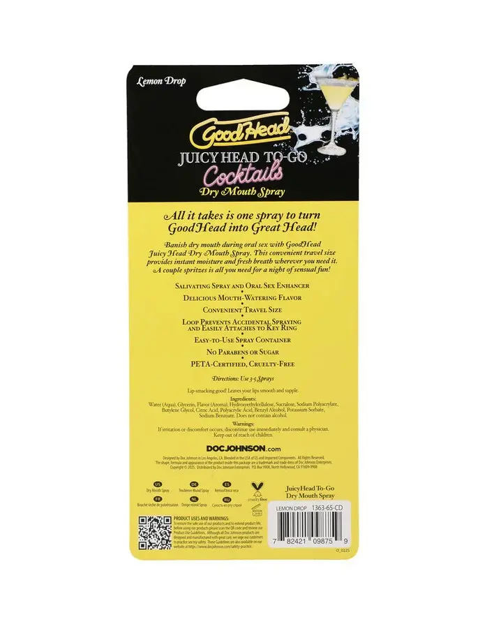Goodhead Juicy Head Cocktails Dry Mouth Spray to-Go - Lemon Drop