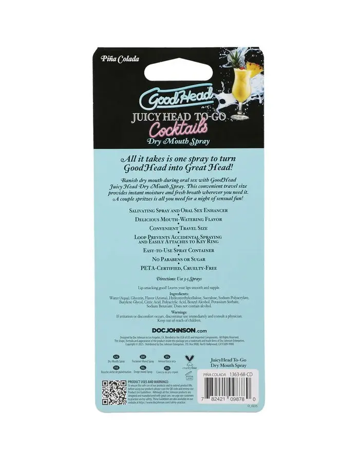 Goodhead Juicy Head Cocktails Dry Mouth Spray to-Go - Pina Colada