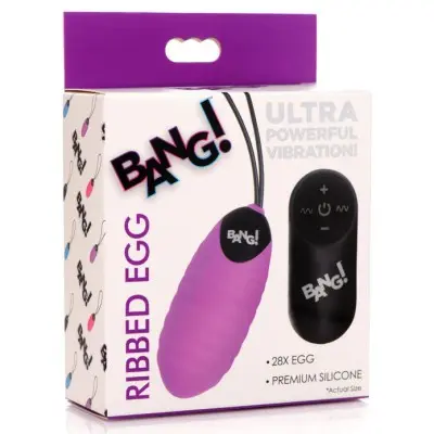 28x Ribbed Silicone Egg - Purple