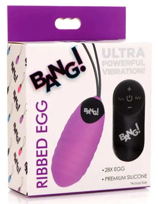 28x Ribbed Silicone Egg - Purple