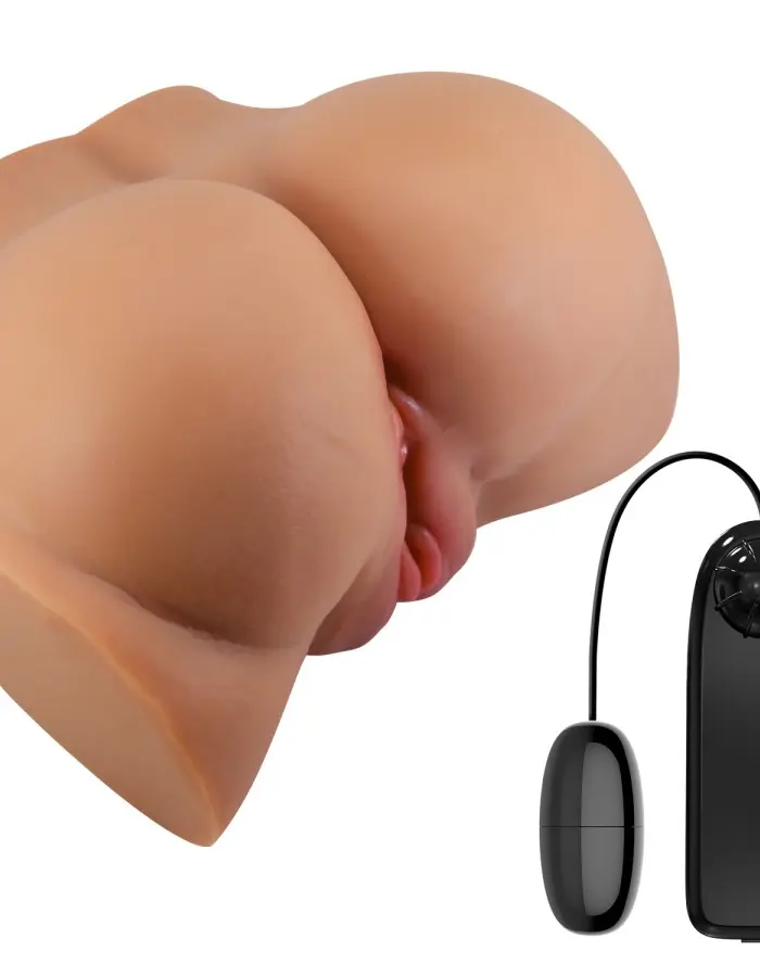 Emilia Realistic Vagina and Ass Vibrator - Tan