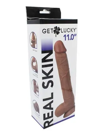 Real Skin 11 Inch Dual Layer Dong Lt Brown