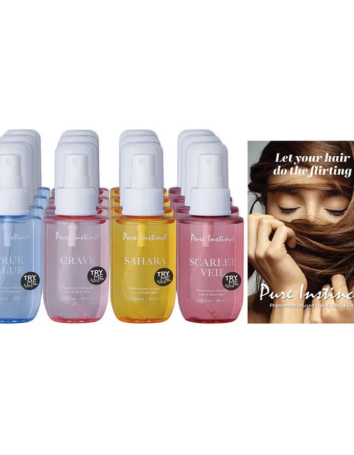 Pure Instinct Pheromone Hair and Body Mist Bundle With Testers 21pcs