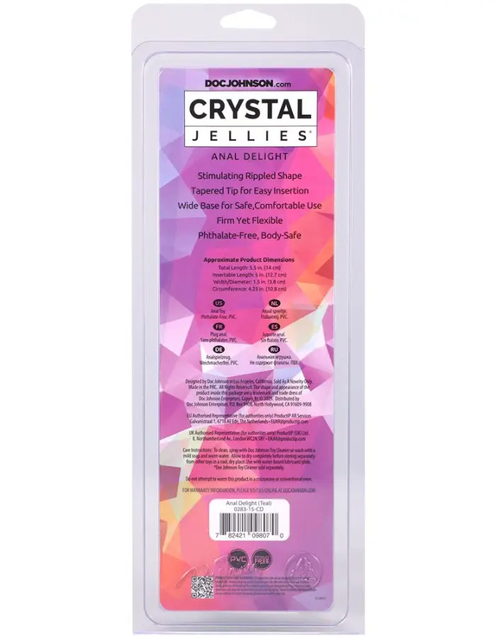 Crystal Jellies - Anal Delight - 5 Inch - Teal