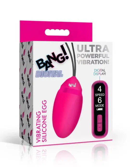 Vibrating Silicone Egg With Digital Remote - Pink