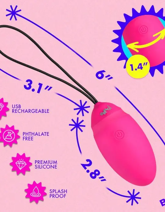 Vibrating Silicone Egg With Digital Remote - Pink