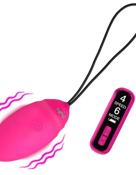Vibrating Silicone Egg With Digital Remote - Pink