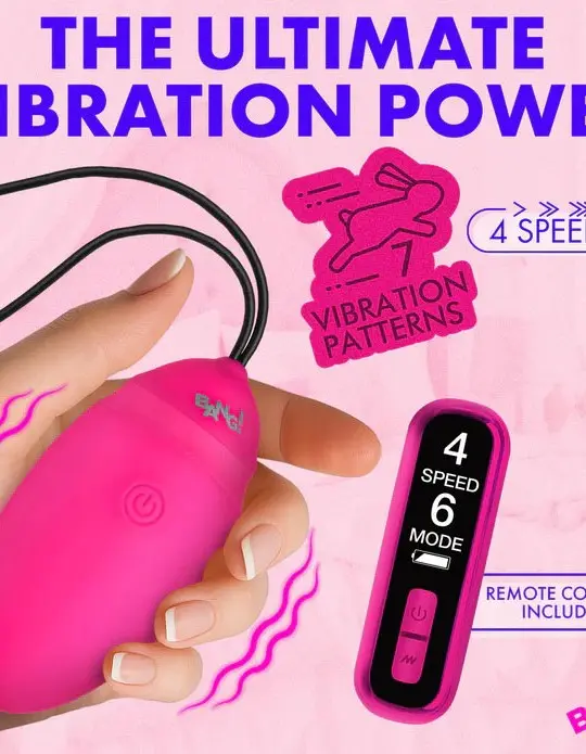 Vibrating Silicone Egg With Digital Remote - Pink