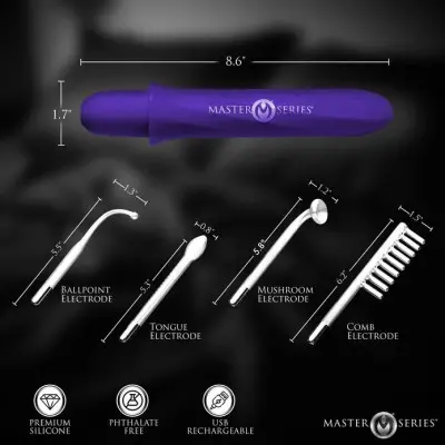 Elektrawand Rechargeable Violet Wand With Attachments Purple