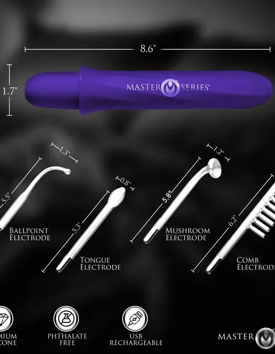 Elektrawand Rechargeable Violet Wand With Attachments Purple