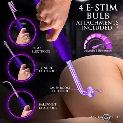 Elektrawand Rechargeable Violet Wand With Attachments Purple