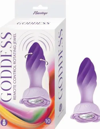 Goddess Remote Control Rotating Jewel Plug - Purple