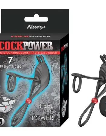 Cockpower Remote Control Cockring and Ball Cinch - Black