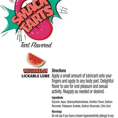 Smack Tarts Lube 3ml Pouch Display 36pc - Sour Watermelon