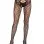 Faux Layer Net Tights With Crotchless Floral Panty - Os - Black