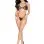 2 Pc Rhinestone Heart Fishnet Bra Top and G-String - OS - Black