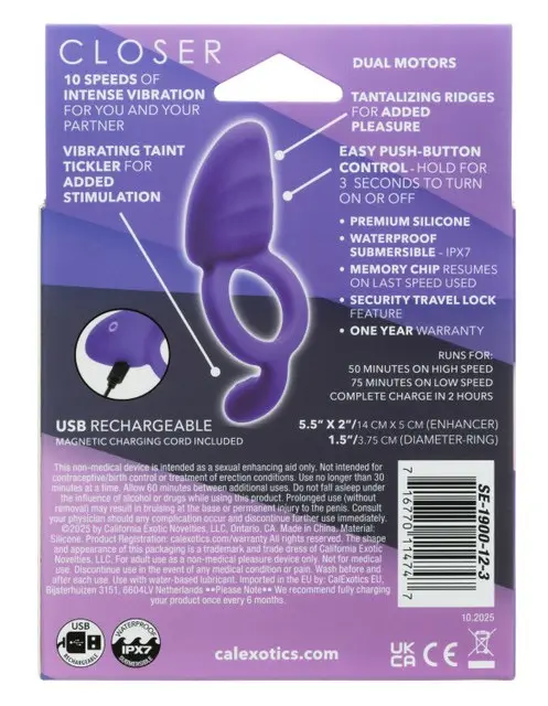 Closer Intimate Rechargeable Ring Passion - Purple
