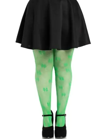 Clover Net Tights - 1x 2x - Green