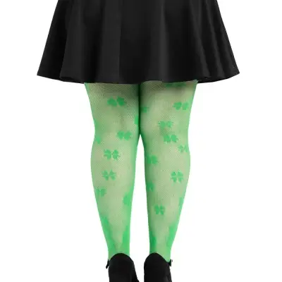 Clover Net Tights - 1x 2x - Green
