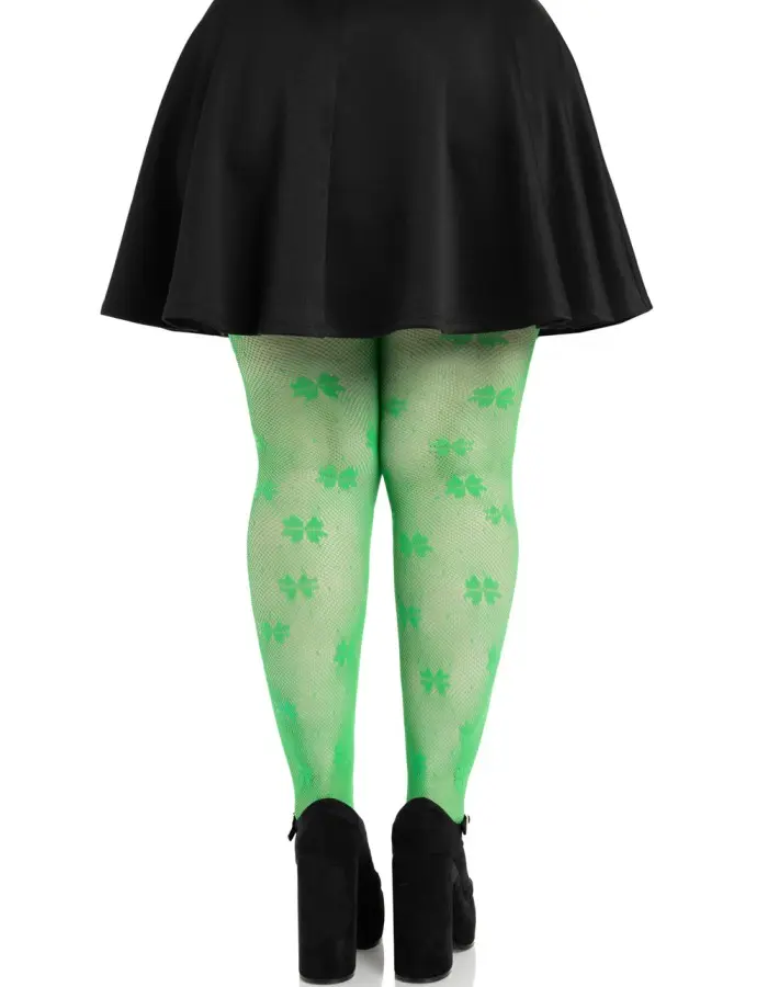 Clover Net Tights - 1x 2x - Green