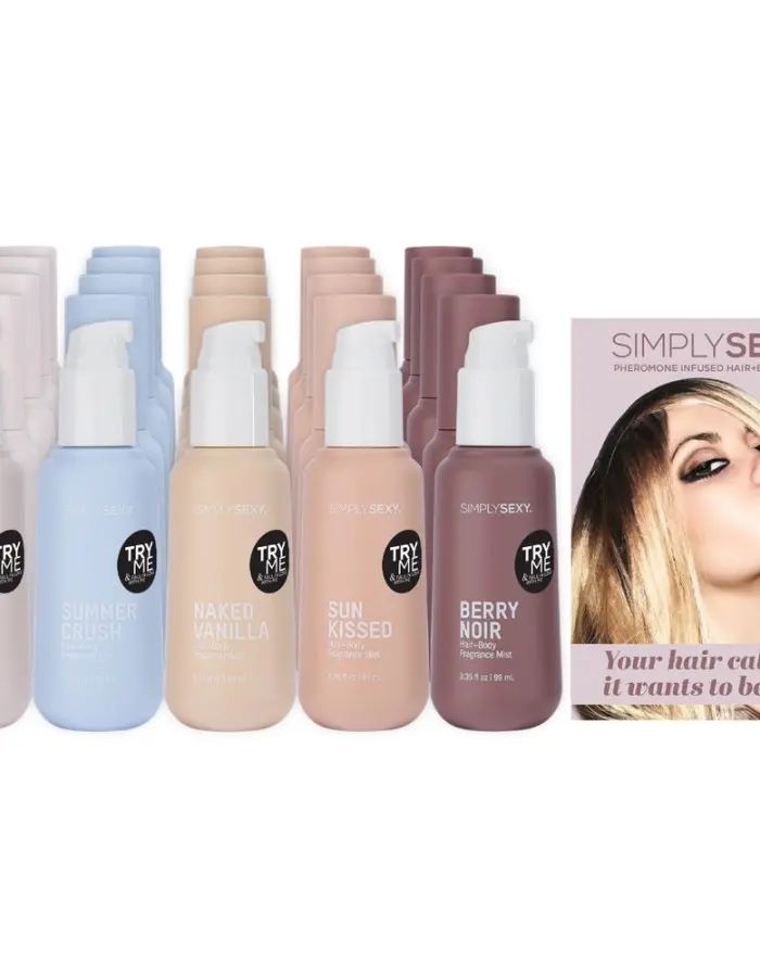 Simply Sexy Pheromone Hair and Body Mist Bundle With Testers 26 Pc