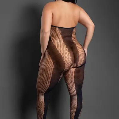 Make Your Move Footless Open Crotch Bodystocking - Queen - Black
